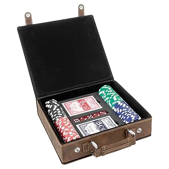 Amazon.com: Leatherette Personalized Poker Set with Box